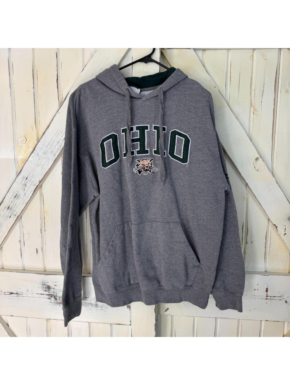 OVB Ohio Bobcats Mens XL Hoodie Gray Pullover College NCAA Sweatshirt